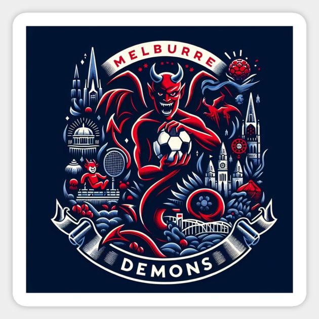 Unleashing the Power: Melbourne Demons in Action Sticker by euror-design